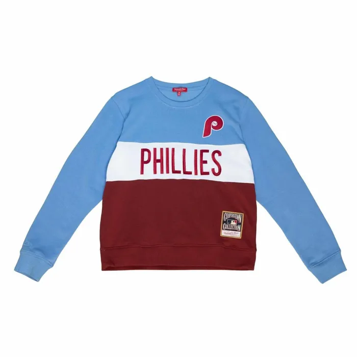Women039s Hoodies and Sweatshirts Mitchell and Ness Women039s Color Block Crew 20 Philadelphia Phillies Women039s Hoodies and Sweatshirts Mitchell and Ness Women039s Color Block Crew 20 Philadelphia Phillies