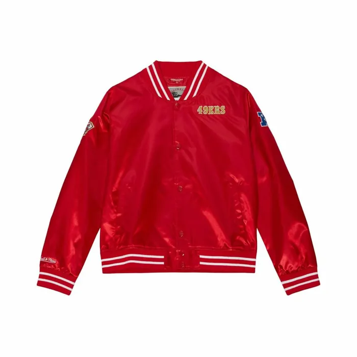 Women039sMen039s Jackets and Outerwear Mitchell and Ness Womens Lightweight Satin Jacket San Francisco 49ers Women039sMen039s Jackets and Outerwear Mitchell and Ness Womens Lightweight Satin Jacket San Francisco 49ers