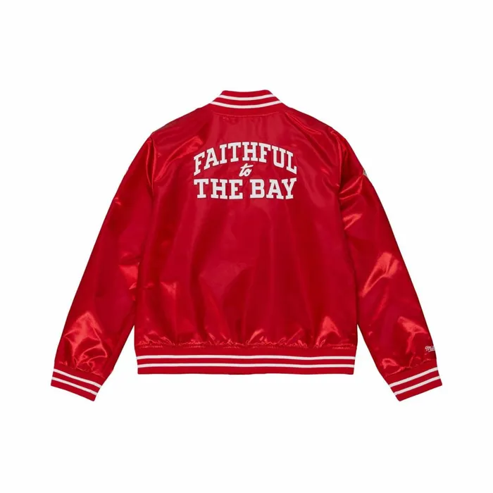 Women039sMen039s Jackets and Outerwear Mitchell and Ness Womens Lightweight Satin Jacket San Francisco 49ers Women039sMen039s Jackets and Outerwear Mitchell and Ness Womens Lightweight Satin Jacket San Francisco 49ers