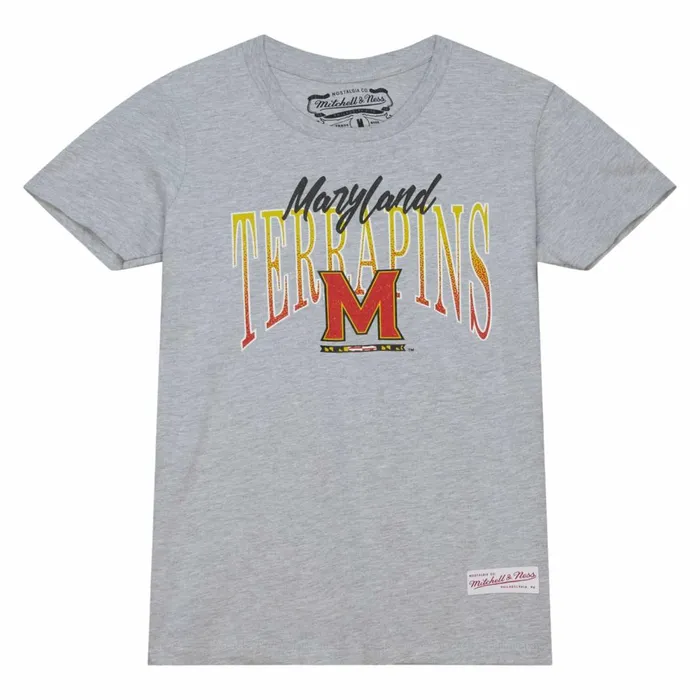 Women039s TShirts and Tops Mitchell and Ness Women039s Script Arc Tee University Of Maryland