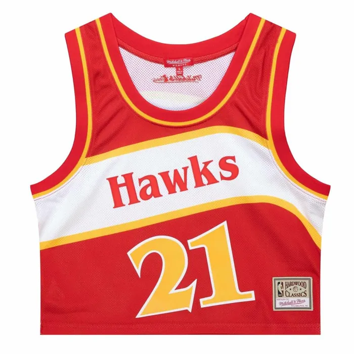 Women039s TShirts and Tops Mitchell and Ness Womens NandN Crop Tank Atlanta Hawks 1986 Dominique Wilkins Women039s TShirts and Tops Mitchell and Ness Womens NandN Crop Tank Atlanta Hawks 1986 Dominique Wilkins