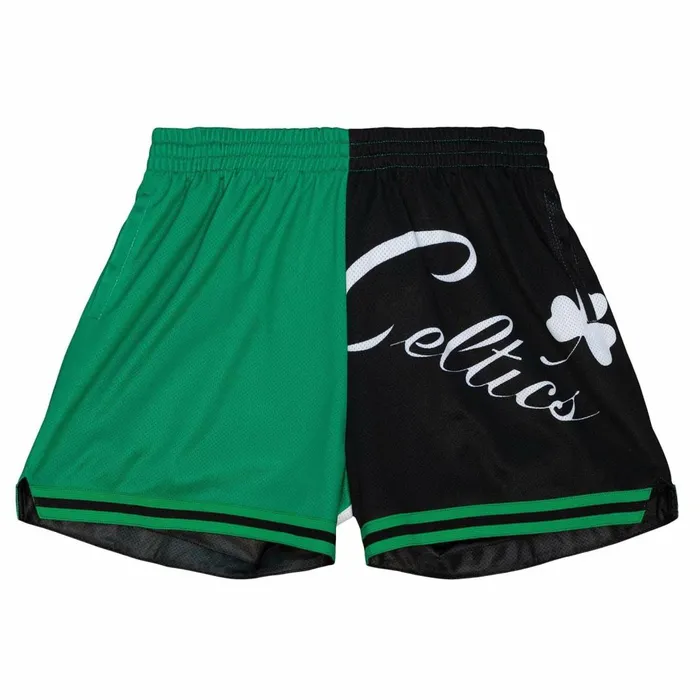 Women039s Womens Mitchell and Ness Womens Big Face Shorts 50 Boston Celtics