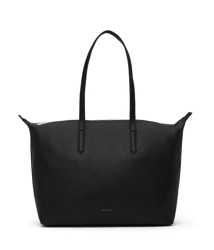 Women Abbi Vegan Tote Bag 8211 Purity Black Matt and Nat Totes