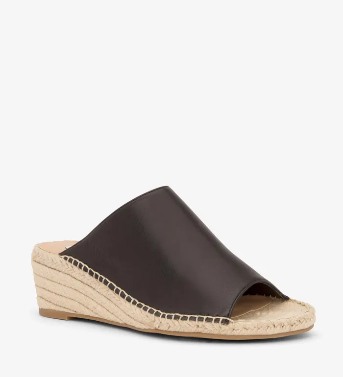 Women Aloe Vegan Low Heel Wedge Shoes Black Matt and Nat Heels