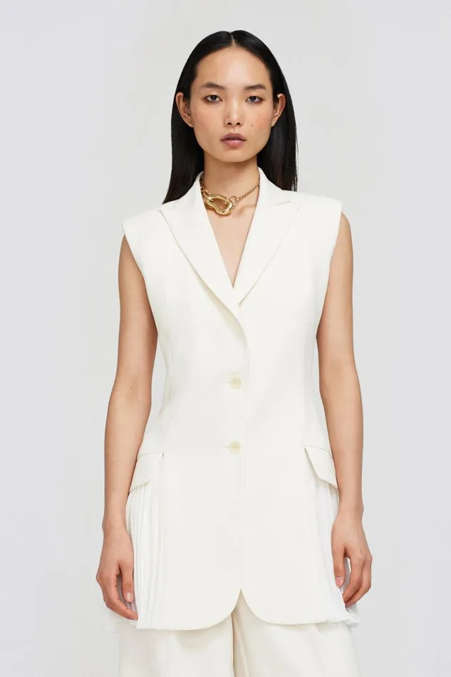 Women Arbor Vest Natural White Jonathan Simkhai Tops and Bodysuits