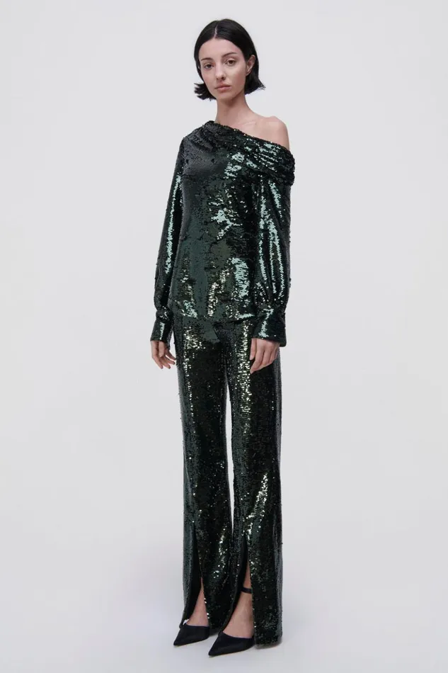 Women Ariah Pant Emerald Jonathan Simkhai Pants and Bottoms