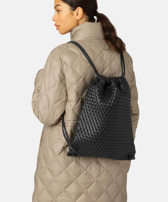 Women Backpacks Ilse Jacobsen String Backpack 8211 Black Gun Metal