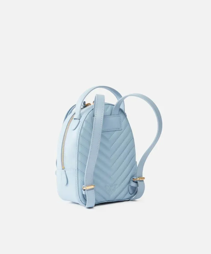 Women Backpacks Pinko Love Bag Mini Matelass Leather Backpack Lightblueantique Gold Women Backpacks Pinko Love Bag Mini Matelass Leather Backpack Lightblueantique Gold