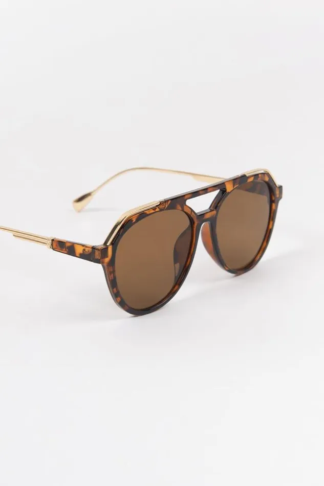 Women Bags Cupshe Pop Metal Frame Sunglasses Brown