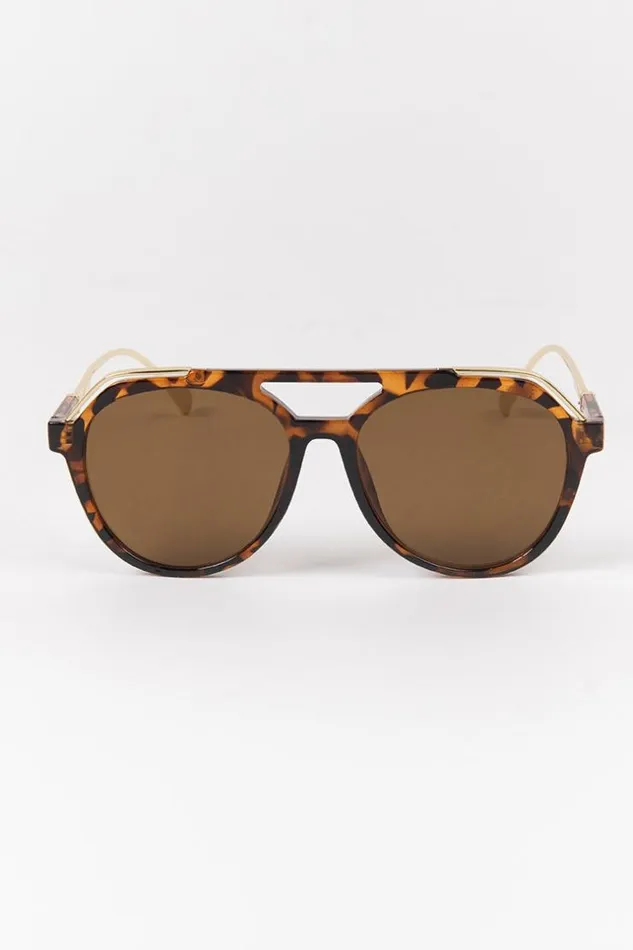Women Bags Cupshe Pop Metal Frame Sunglasses Brown