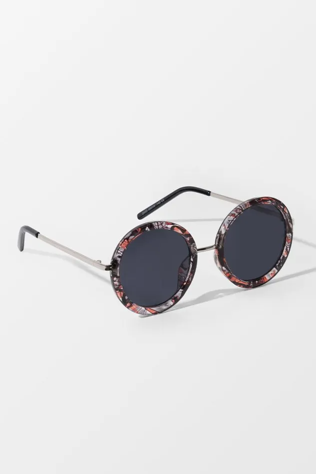 Women Bags Cupshe Sable Round Retro Sunglasses Multicolor