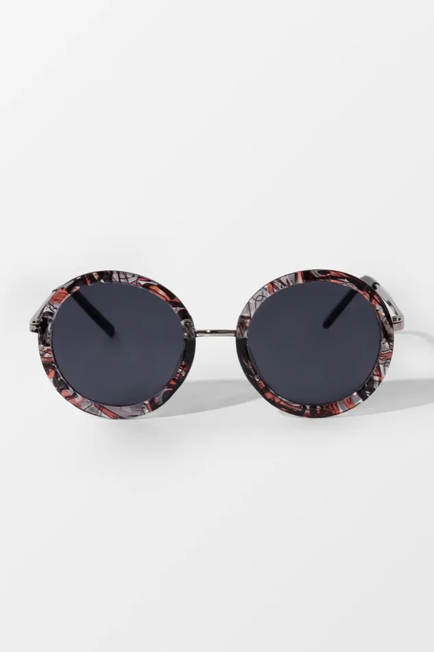 Women Bags Cupshe Sable Round Retro Sunglasses Multicolor