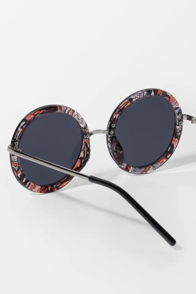 Women Bags Cupshe Sable Round Retro Sunglasses Multicolor