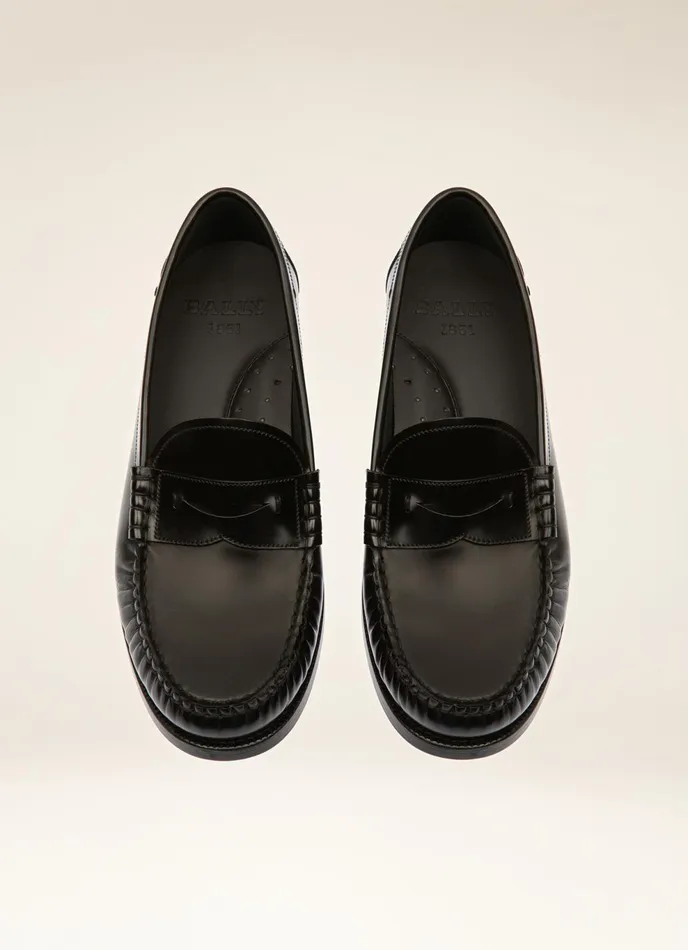 Women Bally Flats and Moccasins Coelo 8211 Leather Moccasins In Black