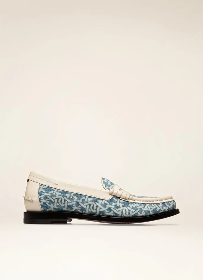 Women Bally Flats and Moccasins Coelo 8211 Organic Cotton Denim Mocassins In Blue