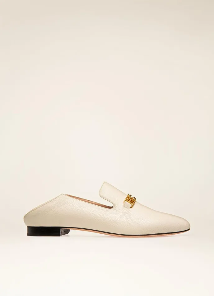 Women Bally Flats and Moccasins Darcie 8211 Leather Loafers In Bone