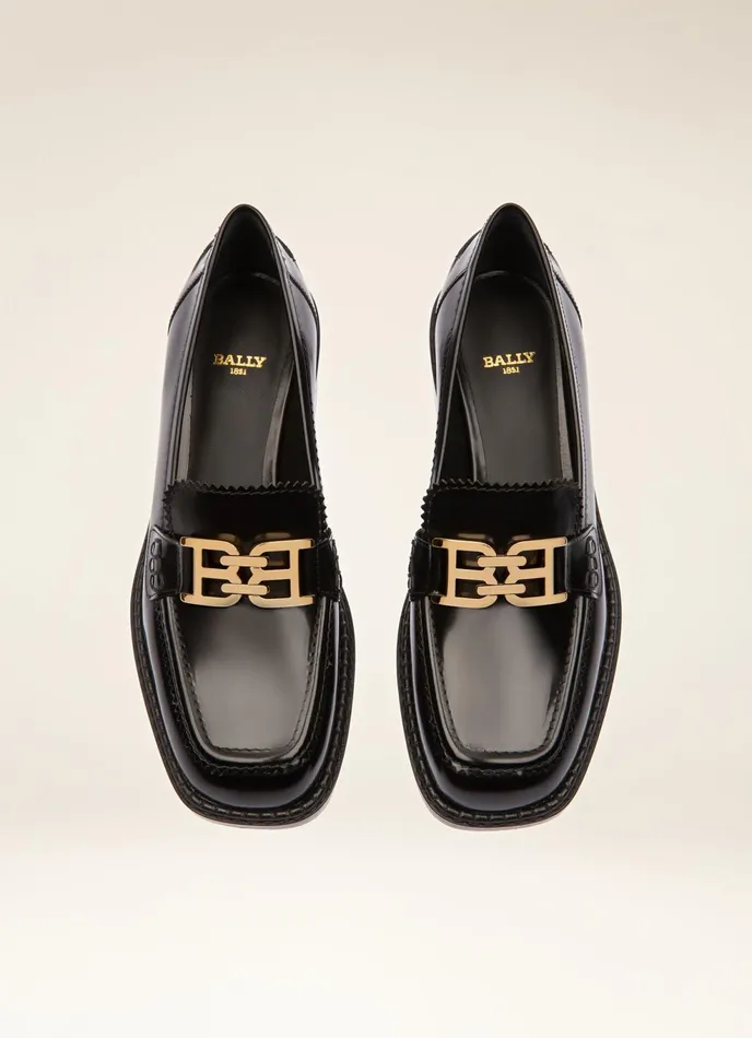 Women Bally Flats and Moccasins Ellyane 8211 Leather Mocassins In Black
