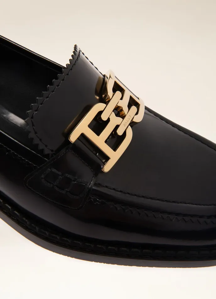 Women Bally Flats and Moccasins Ellyane 8211 Leather Mocassins In Black