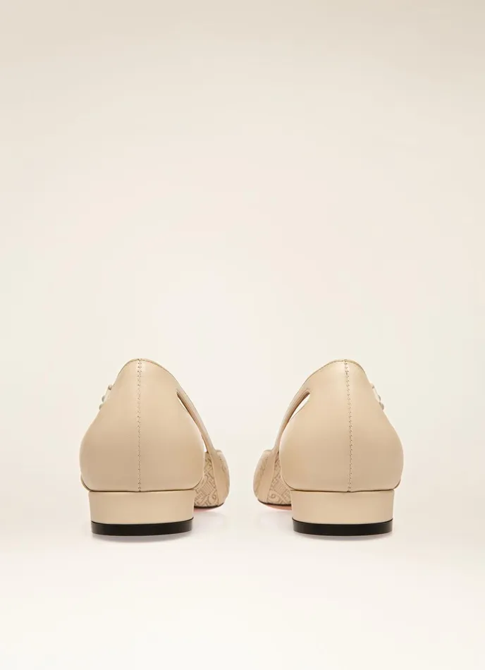Women Bally Flats and Moccasins Elsa Flat 8211 Leather Flat Pumps In Bone