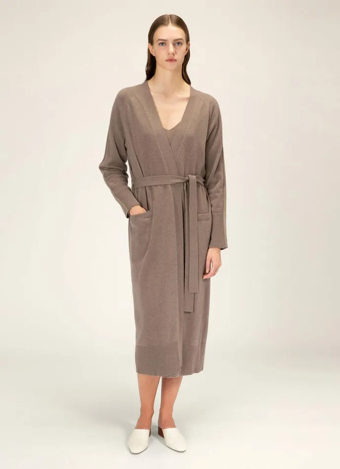 Women Bally Knitwear Long Cardigan 8211 Wool and Cashmere Sweater In Beige