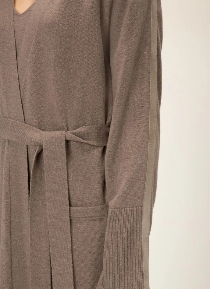 Women Bally Knitwear Long Cardigan 8211 Wool and Cashmere Sweater In Beige