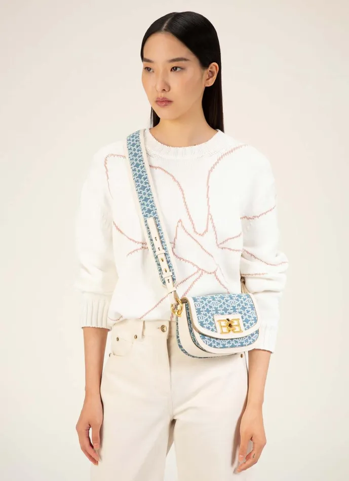 Women Bally Mini And Belt Bags Baily 8211 Organic Cotton Denim Minibag In Blue