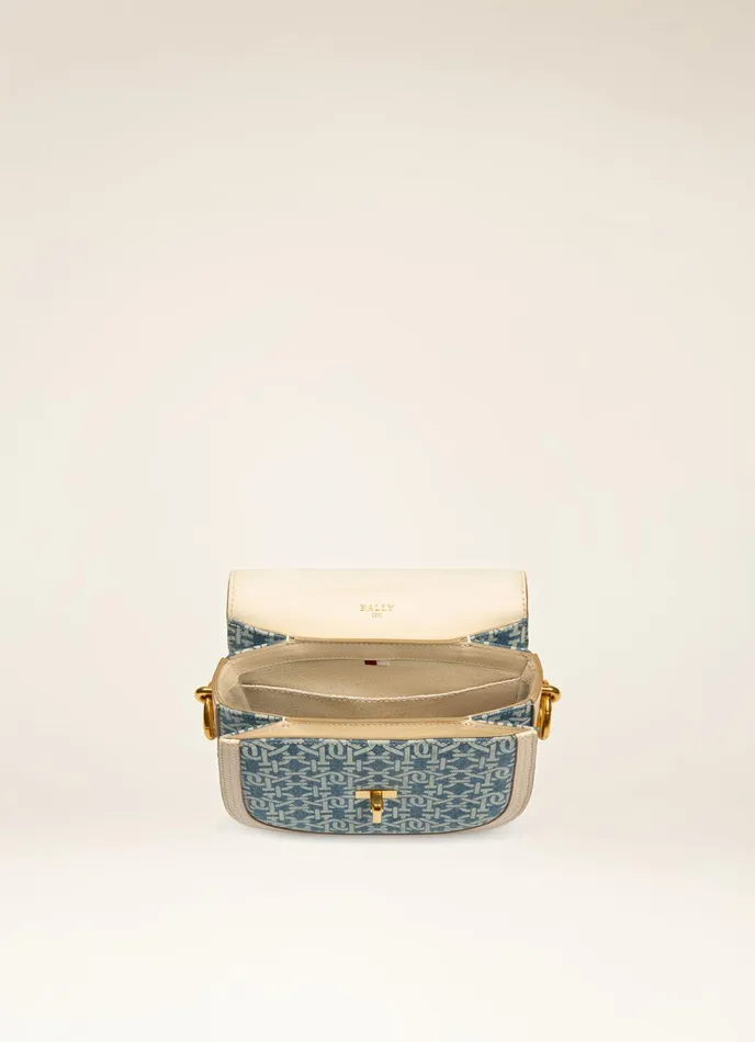 Women Bally Mini And Belt Bags Baily 8211 Organic Cotton Denim Minibag In Blue
