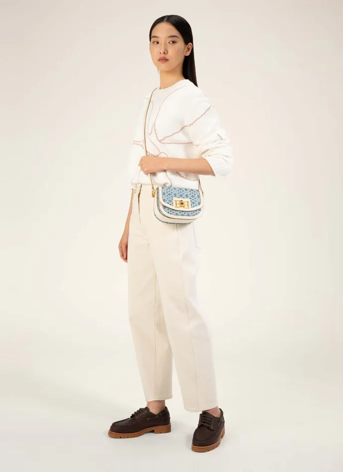 Women Bally Mini And Belt Bags Baily 8211 Organic Cotton Denim Minibag In Blue