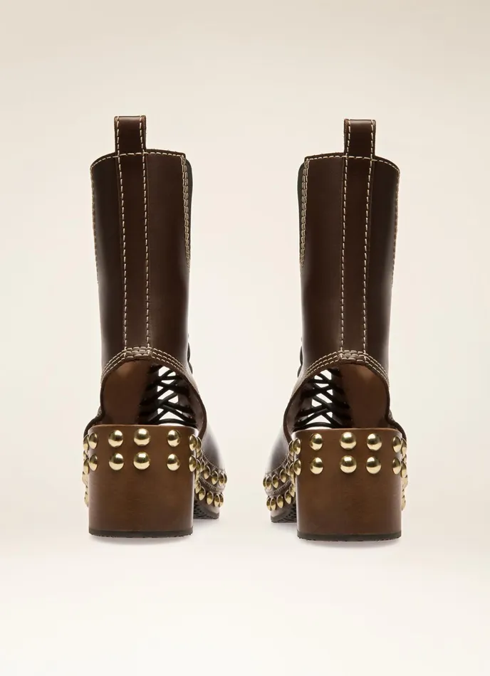 Women Bally Sandals Elena 8211 Leather Boots In Brown