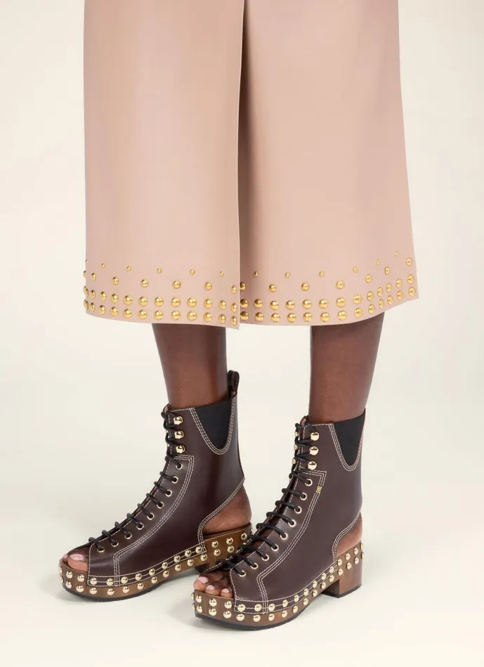 Women Bally Sandals Elena 8211 Leather Boots In Brown