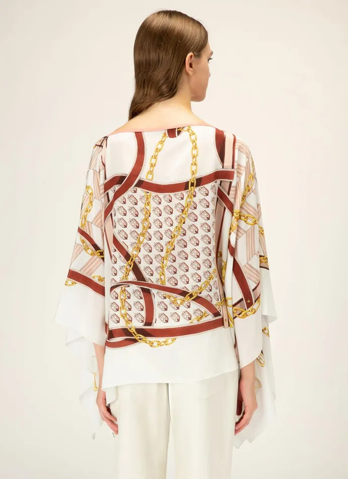 Women Bally Scarves BChain Kaftan 8211 Silk Accessory In Bone