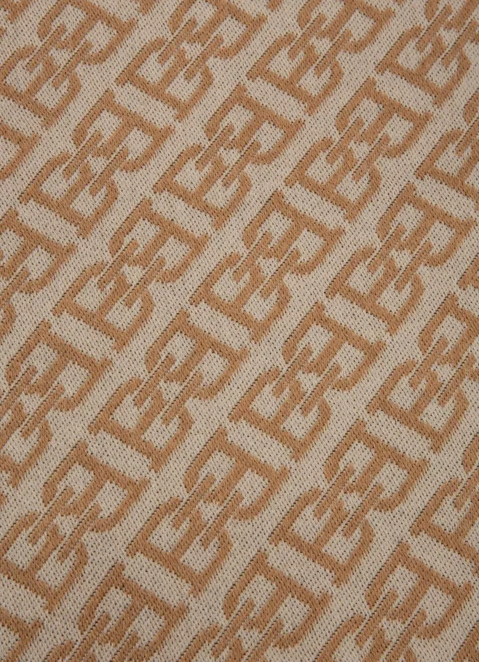 Women Bally Scarves BChain Poncho 8211 Virgin Wool Accessory In Camel and Blush Pink