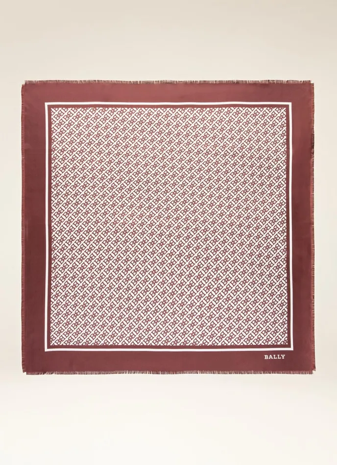 Women Bally Scarves BChain Scarf 8211 Silk Accessory In Heritage Red