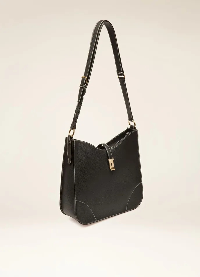 Women Bally Shoulder Bags Lavynia 8211 Leather Hobo Bag In Black