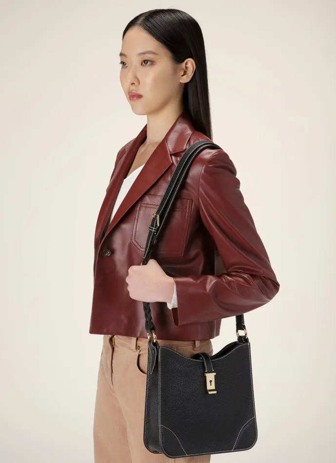 Women Bally Shoulder Bags Lavynia Small 8211 Leather Hobo Bag In Black