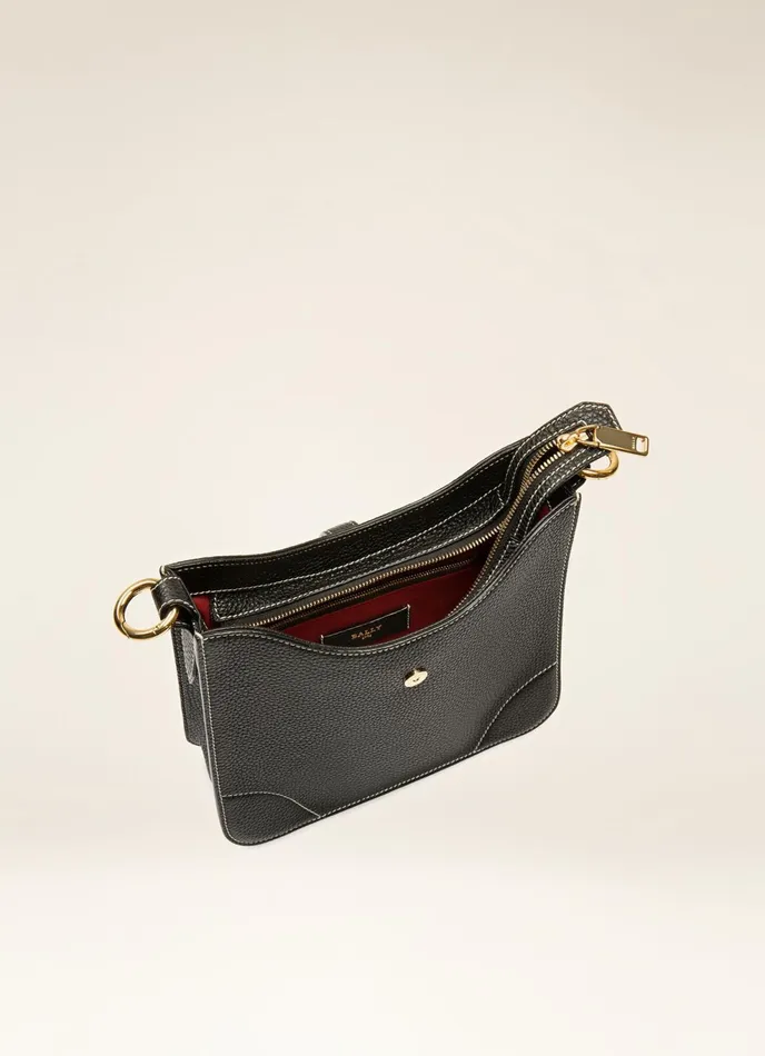 Women Bally Shoulder Bags Lavynia Small 8211 Leather Hobo Bag In Black