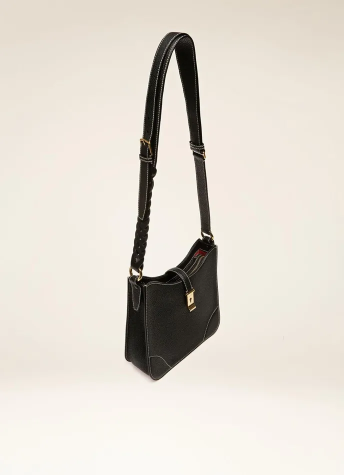 Women Bally Shoulder Bags Lavynia Small 8211 Leather Hobo Bag In Black
