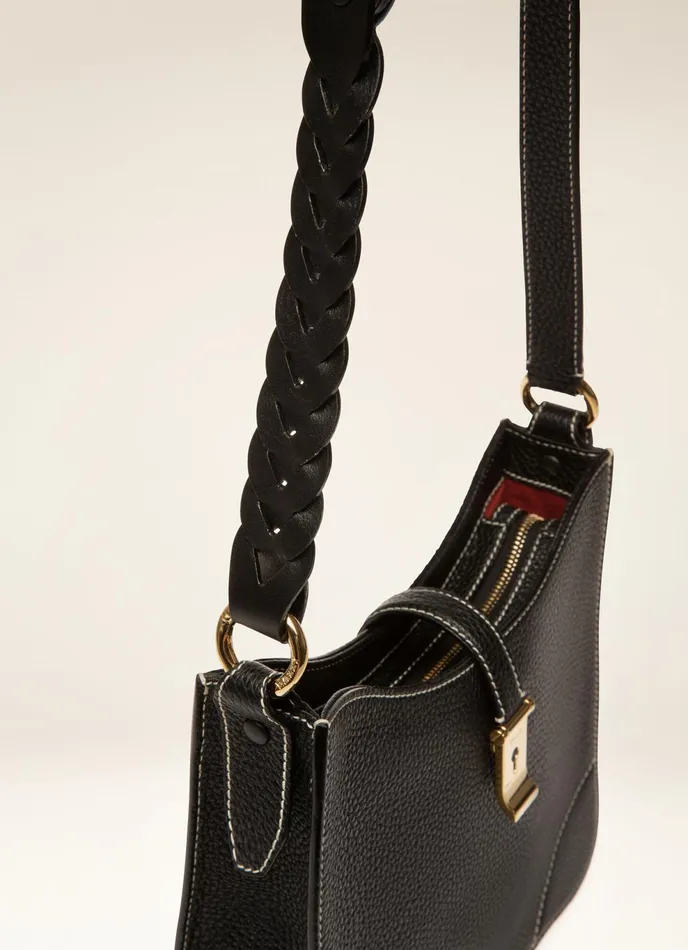 Women Bally Shoulder Bags Lavynia Small 8211 Leather Hobo Bag In Black