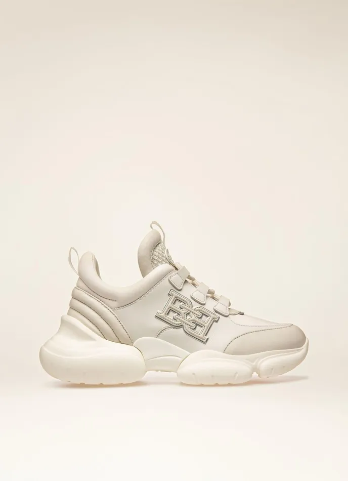 Women Bally Sneakers Claires 8211 Leather Sneakers In Dusty White and White