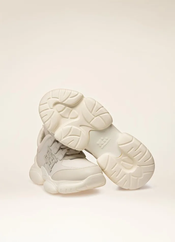 Women Bally Sneakers Claires 8211 Leather Sneakers In Dusty White and White