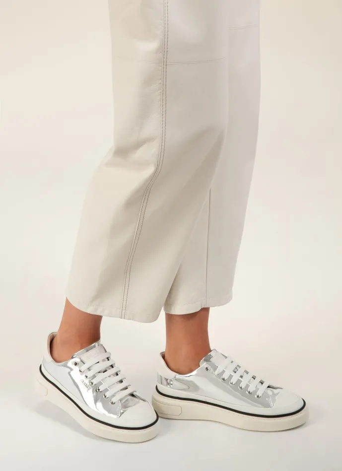 Women Bally Sneakers Maily 8211 Leather Sneakers In Silver