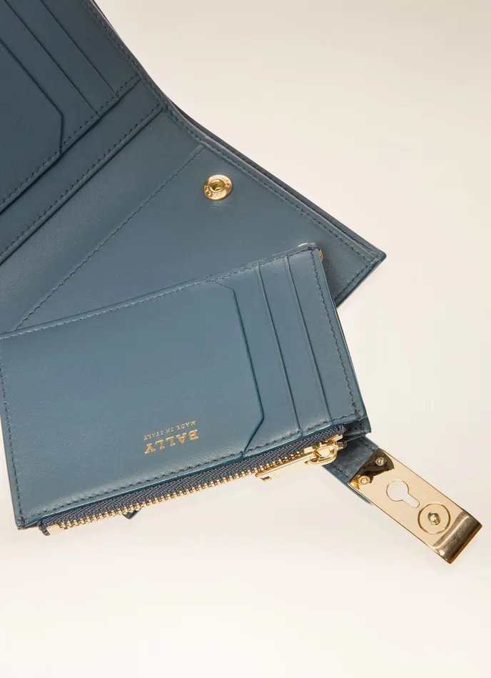 Women Bally Wallets Assen 8211 Leather Card Holder In Blue