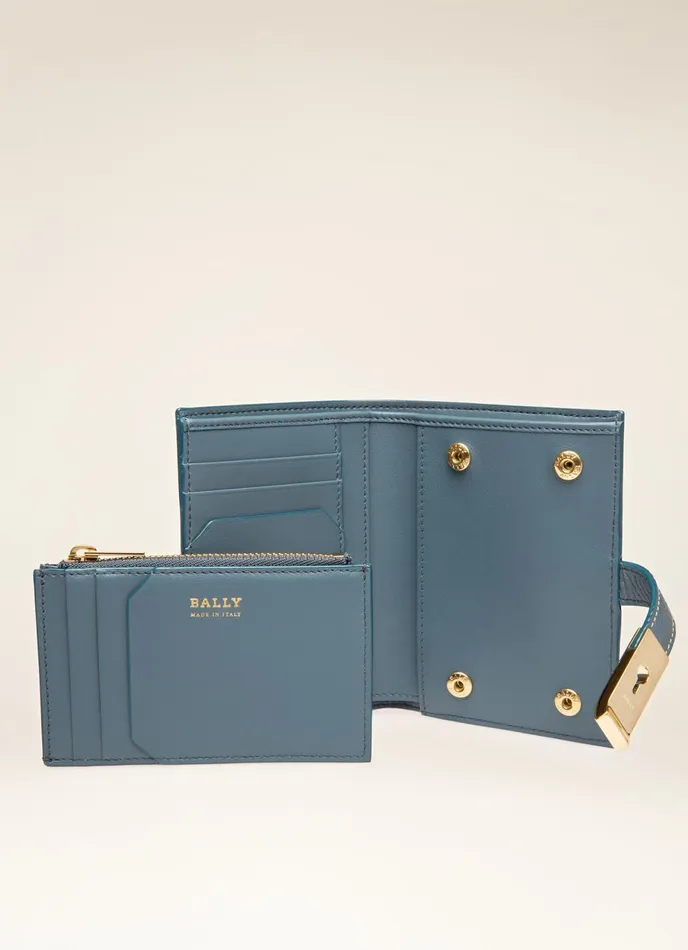 Women Bally Wallets Assen 8211 Leather Card Holder In Blue