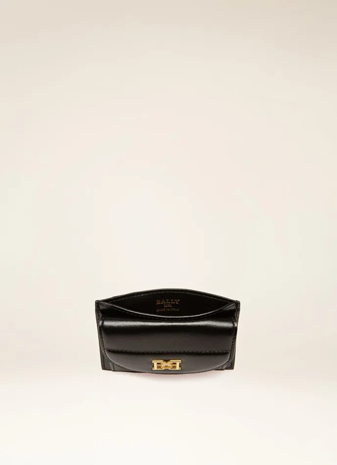 Women Bally Wallets Belky 8211 Leather Card Holder In Black