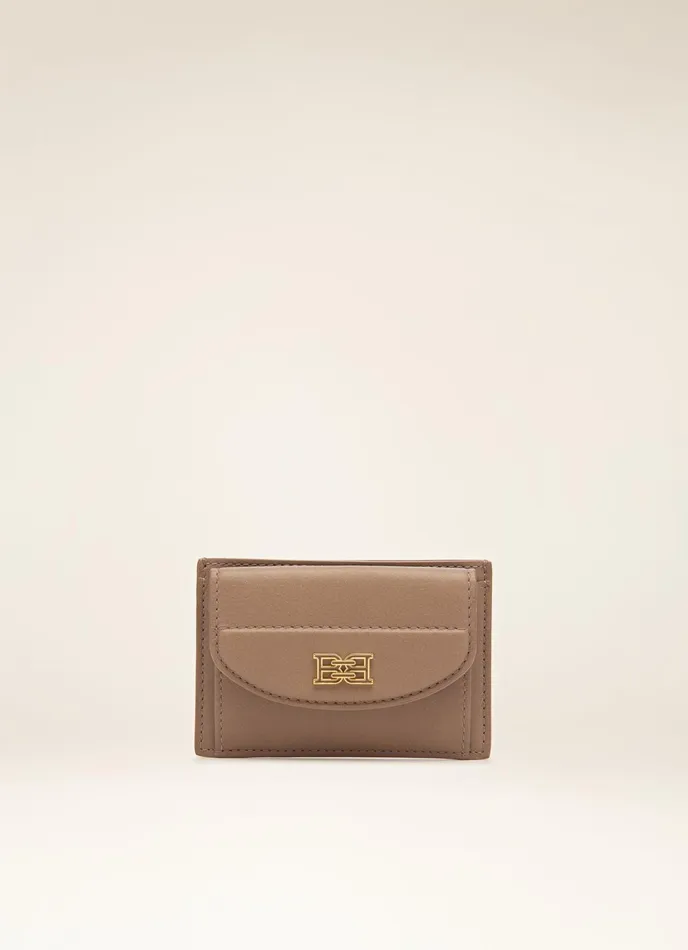 Women Bally Wallets Belky 8211 Leather Card Holder In Taupe