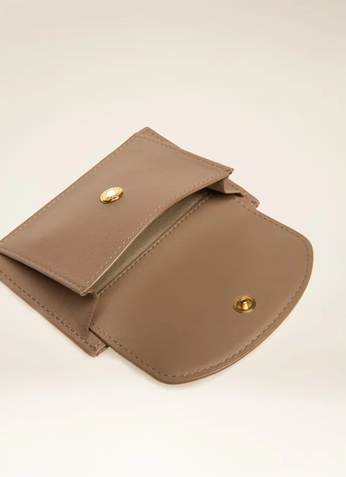 Women Bally Wallets Belky 8211 Leather Card Holder In Taupe