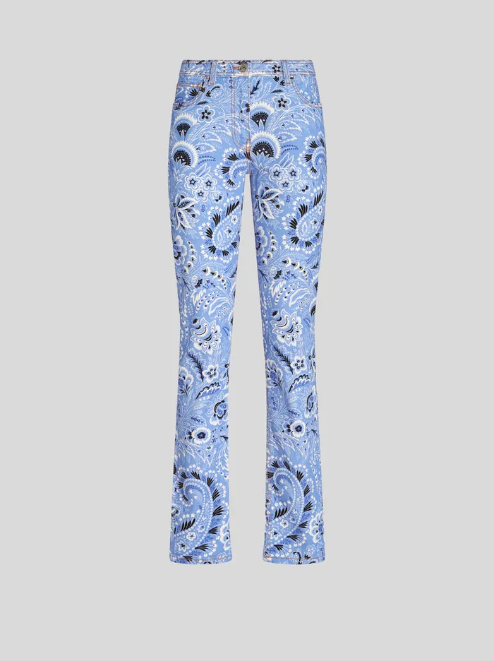 Women Bandanna Skinny Jeans Etro Trousers