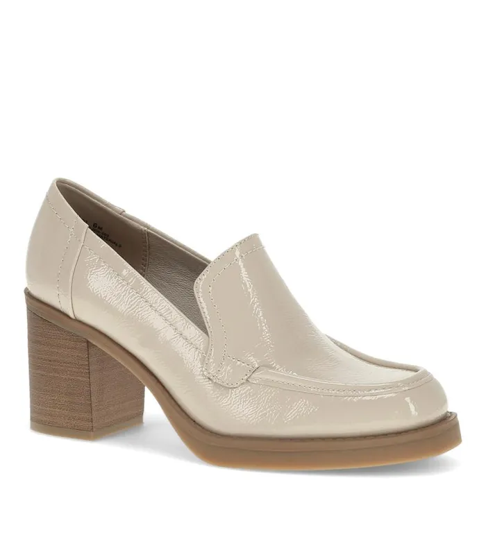Women Baretraps Dress Shoes Gretel Block Heel Loafer Ivory