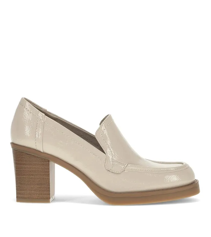 Women Baretraps Dress Shoes Gretel Block Heel Loafer Ivory Women Baretraps Dress Shoes Gretel Block Heel Loafer Ivory