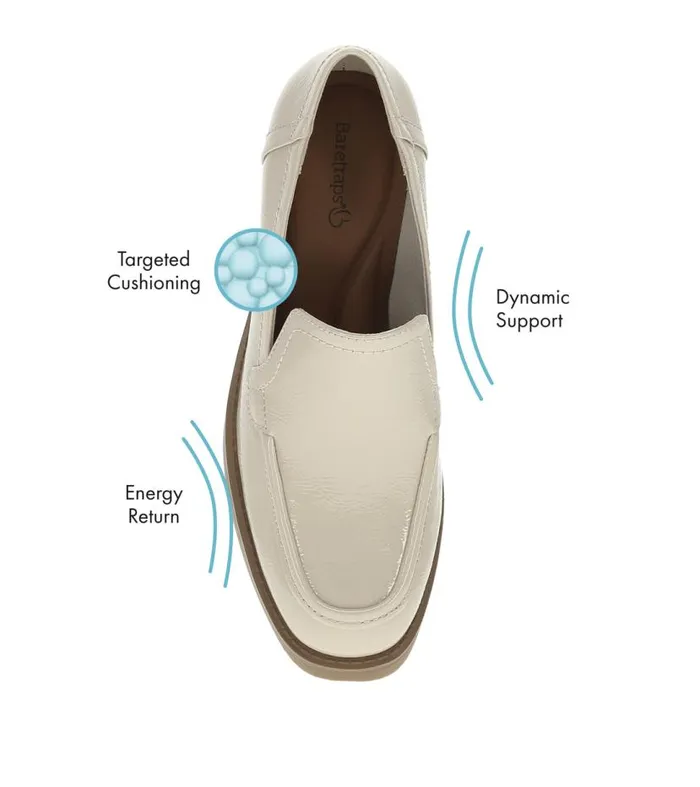 Women Baretraps Dress Shoes Gretel Block Heel Loafer Ivory Women Baretraps Dress Shoes Gretel Block Heel Loafer Ivory